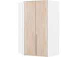 Eckkleiderschrank WIMEX "New York", weiß (weiß, struktureichefarben hell), B:90cm H:208cm T:125cm, Schränke, Eckkleiderschrank, 208 oder 236cm hoch