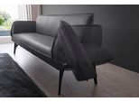 Polsterbank K+W KOMFORT & WOHNEN "Drive", grau (asphalt 88), B:238cm H:91cm T:66cm, Cloud: Nappaleder pigmentiert, Glattleder, 0, 9/1, 1mm, elegantes Leder mit Wolkung und weichen Griff; 775: Flachgewebe, 100% Polyester, Sitzbänke, Polsterbank, mit Seitenteilverstellung, wahlweise in 218 oder 238 cm Breite