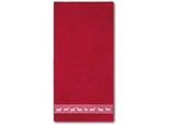 Duschtuch DYCKHOFF "Hirschparade", rot (granat), B:70cm L:140cm, Frottier, Frottier, Handtücher, Duschtuch, Made in Germany