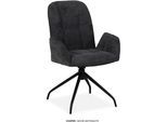 Esszimmerstuhl OMG DESIGN "Cooper", anthrazit, schwarz, anthrazit, B:58cm H:92cm T:63cm, Polyester, Stühle, Esszimmerstuhl, Drehstuhl mit auto-return, Armlehnenstuhl