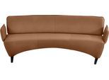 Polsterbank K+W KOMFORT & WOHNEN, braun (brandy), B:216cm H:87cm T:66cm, Sitzbänke, Polsterbank, Leicht abgerundete Segmentbank im hochwertigen Leder, mit Armlehnen