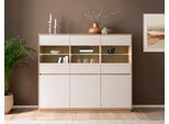 Highboard HOME AFFAIRE "Sonora, moderner Schrank, Stauraumelement in Eiche Artisan, Kommode", kaschmir, eiche artisan, B:164cm H:138cm T:40cm, Sideboards, Highboard, filigrane Rahmenoptik, ausreichend Stauraum, vielseitig einsetzbar