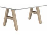 Schreibtisch MÄUSBACHER "Mio", braun (eichefarben, weiß matt), B:120cm H:75cm T:70cm, Tische, Schreibtisch