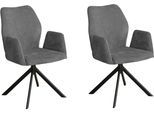 Armlehnstuhl OTTO HOME "Hacienda", grau (grau, schwarz, 2er set), B:57,5cm H:88cm T:63,5cm, Holzwerkstoff, Metall, Polyester, Stühle, Armlehnstuhl, moderner Cord Bezug, 2er Set