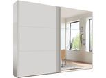 Schwebetürenschrank WIEMANN "Korfu", weiß, B:246,9cm H:217cm T:67cm, Glas, Holzwerkstoff, Schränke, Schwebetürenschrank, hochwertige Beschläge