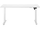Schreibtisch BEGA OFFICE, weiß, weiß, weiß, weiß, B:137cm H:117cm T:68cm, Tische, Schreibtisch, Breite 137 cm, stufenlos höhenverstellbar 74-117 cm