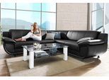 Ecksofa TRENDMANUFAKTUR "Rondo wahlweise mit Schlaffunktion, 267x247 cm (BxT), breite Armlehnen", schwarz, B:267cm H:85cm T:247cm, Kunstleder SOFTLUX;Microfaser PRIMABELLE (100% Polyester);NaturLEDER (echtes Rindsleder);Struktur (54% Polyacryl, 46% Polyester), Sofas, Ecksofa, L-Form, wahlweise mit Federkern bestellbar, Füße schwarz