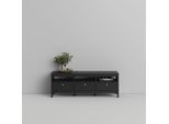 TV-Bank HOME AFFAIRE "Madrid, TV-Möbel, Fernsehtisch, TV-Unit, Media-Möbel, Sideboard", schwarz (schwarz matt), B:151,2cm H:54,1cm T:38,4cm, Holzwerkstoff, Sideboards, TV-Bank, mit 3 Schubladen und 3 offenen Fächern, Breite 151 cm, Höhe 54 cm