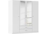 Kleiderschrank RAUCH "Schrank Garderobe Garderobenschrank Putzschrank Wäscheschrank BERGHEIM", weiß (alpinweiß), B:181cm H:197cm T:54cm, Holzwerkstoff, Schränke, Kleiderschrank, 2 Außenschubladen, Tür/en abschließbar je 2 Schlüssel MADE IN GERMANY