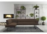 Eckbank EXXPO - SOFA FASHION "Americano", braun (chocco), B:270cm H:83cm T:197cm, Sitzbänke, Eckbank, mit Keder und Metallfüßen, Bezug in verschiedenen Qualitäten