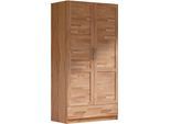 Kleiderschrank OTTO HOME "Sabrina, 97x60x200cm, natürlicher Landhausstil", braun (buche), B:97cm H:200cm T:60cm, Schränke, Kleiderschrank, teilmassiv, Buche oder Eiche, FSC-zertifiziert, Metallgriffe
