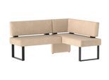 Eckbank OTTO HOME "Oliver mit Metallgestell, Küchenbank", weiß (beige (castello 8622), schwarz), B:180cm H:89cm T:140cm, Holzwerkstoff, Massivholz, Polyester, Sitzbänke, Eckbank, verschiedene Bezüge Cord Esszimmerbank OTTOs Choice