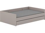 Kinderbett YUNY BY PAIDI "BROTHER STU mit Bettkasten, Jugendliege", grau (taupe), B:125,7cm H:55,9cm L:204,4cm, Betten, Kinderbett, bietet extra Stauraum oder zweite Liegefläche, Kojenliege Taupe
