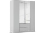 Drehtürenschrank OTTO HOME "Kleiderschrank Schrank Garderobe AGORDO mit Dekor- oder Hochglanzfront", grau (seidengrau), B:181cm H:229cm T:54cm, Holzwerkstoff, Schränke, Drehtürenschrank, mit Außenschubkästen, in 7 Breiten und 2 Höhen MADE IN GERMANY