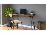 Schreibtisch WOODMAN "Rayburn", braun (nussbaumfarben, anthrazit), B:115cm H:78cm T:52cm, Tische, Schreibtisch, im schlichten skandinavischen Design, FSC-zertifiziert