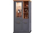 Vitrine OTTO HOME "Tara", grau (graphit matt, pacific walnut), B:101cm H:200cm T:48cm, Holzwerkstoff, MDF, Sicherheitsglas, Schränke, Vitrine, lackiert mit wasserbasiertem UV-Lack, Soft-Close-Funktion