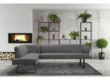 Eckbank EXXPO - SOFA FASHION "Americano", grau (anthrazit), B:270cm H:83cm T:197cm, Sitzbänke, Eckbank, mit Keder und Metallfüßen, Bezug in verschiedenen Qualitäten