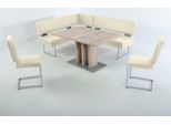 Essgruppe K+W KOMFORT & WOHNEN, weiß (bianco 31), B:158cm H:89cm T:199cm, Sitzmöbel-Sets, Essgruppe, langer Schenkel links oder rechts, 2 Freischwinger, 1 Funktionstisch