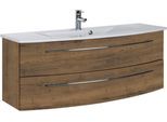 Waschtisch SAPHIR "3040", braun (eiche struktur braun, eiche struktur braun), B:121cm H:90cm T:51cm, Waschtische, Waschtisch, Breite 121 cm