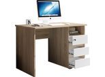 Schreibtisch BEGA OFFICE "Primus 1", weiß (eiche sonoma, weiß), B:110cm T:65cm, Tische, Schreibtisch, mit Schubkasten abschließbar in 3 Farbausführungen