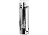 Windlicht FINK "MANIAC", silber (silberfarben), H:102cm Ø:30cm, Edelstahl, Glas, Kerzenhalter, Windlicht, Kerzenhalter, Säule aus Edelstahl, mit Glaszylinder