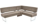 Eckbank K+W KOMFORT & WOHNEN, grau (smoke 86), B:199cm H:89cm T:158cm, Sitzbänke, Eckbank, langer Schenkel links oder rechts, mit dekorativen Distanzhalter