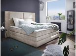 Boxspringbett COLLECTION AB "Copenhagen", grau (silbergrau), B:231cm L:215cm, Holzwerkstoff, Spanplatte, Komplettbetten, Boxspringbett, inklusive Bettkasten, Topper, wahlweise mit LED-Beleuchtung