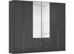 Drehtürenschrank OTTO HOME "Kleiderschrank Schrank Garderobe AGORDO mit Dekor- oder Hochglanzfront", grau (graumetallic, hochglanz effektgrau), B:271cm H:229cm T:54cm, Holzwerkstoff, Schränke, Drehtürenschrank, mit Außenschubkästen, in 7 Breiten und 2 Höhen MADE IN GERMANY