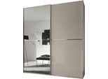 Schwebetürenschrank STAUD "Sinfonie Plus, edles Design in hochwertiger Qualität, Made in Germany", beige (sandglas), B:200cm H:222cm T:68cm, Holzwerkstoff, Schränke, Schwebetürenschrank, Glas und Spiegel-Frontkombination mit vier Ausstattungsvarianten