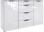 Kombikommode WIMEX "level36 D by fresh to go", weiß (korpus weiß, front lack weiß), B:135cm H:84cm T:41cm, Holzwerkstoff, Sideboards, Kombikommode, mit lackierten Hochglanz-Fronten, soft-close Funktion, 135cm breit