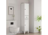 Hochschrank WELLTIME "AMSTERDAM", weiß, B:35cm H:180cm T:35cm, MDF, Schränke, Hochschrank, Badschrank Breite 35cm, 2 Türen und 1 Auszug