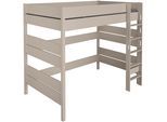 Spielbett PAIDI "TIAGO in verschiedenen Größen und Farben, Hochbett mit Leiter", beige (cashmere, beige, cashmere, beige, cashmere, beige), B:136,3cm H:180,6cm L:210,4cm, Betten, Spielbett, Rausfallschutz, geprüfte Sicherheit, umbaubares Bett mit Massivholz