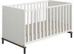 Babybett YUNY BY PAIDI "LOVELY ALIV in Off-White", weiß (off, weiß, schwarz, walnut), B:77,2cm H:81,9cm L:146,2cm, Holzwerkstoff, Massivholz, Babybetten, Babybett, Gitterbett höhenverstellbar, Kinderbett