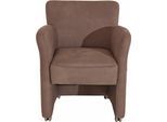 Sessel EXXPO - SOFA FASHION "Intenso, Loungesessel, modern, wahlweise in Leder oder Textil", grau (taupe), B:66cm H:83cm T:66cm, NaturLeder;Strukturstoff (Zusammensetzung: Polyester 100%);Luxus-Microfaser (Zusammensetzung: Aufgeflockte 100% Polyester Schicht mit Prägung);Cord (Zusammensetzung: Polyester 100%), Sessel, Sessel, hohe Bodenfreiheit, frei im Raum stellbar, hoher Sitzkomfort