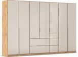 Drehtürenschrank OTTO HOME "Kleiderschrank Kleiderschränke Schrank Garderobe AGORDO mit Glasfront", beige (eiche artisan, glas champagner), B:315cm H:210cm T:54cm, Holzwerkstoff, Schränke, Drehtürenschrank, mit Außenschubkästen, in 7 Breiten und 2 Höhen MADE IN GERMANY