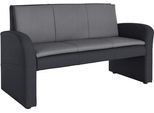 Polsterbank EXXPO - SOFA FASHION "Cortado, elegant und zeitlos, bequem", schwarz (schwarz, grau), B:162cm H:89cm T:67cm, Luxus-Microfaser (100% Polyester), Sitzbänke, Polsterbank, hohe Bodenfreiheit, schöne Detailverarbeitung, wahlweise Lederbezug