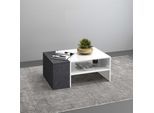Couchtisch HOME AFFAIRE "Coro, Couchtisch, Couchtisch mit seitlichem Stauraum,Sofatisch", weiß (weiß matt, schiefer), B:90cm H:40cm T:60cm, Tische, Couchtisch, Länge 90 cm, mit zwei Ablagefächern davon eines geschlossen
