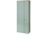 Schuhschrank INNOSTYLE "Bari Schuhschrank, BxHxT 78x202x38 cm", grün (schilfgrün), B:78cm H:202cm T:39cm, Holzwerkstoff, MDF, Schränke, Schuhschrank, 2 türig, 9 Fächer, Softclose, ABS Kantenschutz