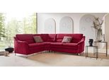 Ecksofa HOME AFFAIRE "Cardoso L-Form", rot (bordeaux), B:260cm H:90cm T:230cm, Luxus-Microfaser ALTARA NUBUCK (100% Polyester);Luxus-Microfaser weich (90% Polyester, 10% Polyamid);Struktur (52%Polyester, 35% Acryl, 13%Cotton);Luxus-Microfaser Lederoptik (100% Polyester), Sofas, Ecksofa, mit Trapezecke für mehr Sitzkomfort, wahlweise auch mit Bettfunktion