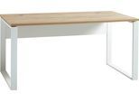 Schreibtisch GERMANIA "GW-Lioni", weiß (weiß, navarra, eiche), B:158cm H:75cm T:79cm, Tische, Schreibtisch
