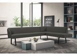 Eckbank EXXPO - SOFA FASHION "Americano", grau (grau melange), B:270cm H:83cm T:197cm, Sitzbänke, Eckbank, mit Keder und Metallfüßen, Bezug in verschiedenen Qualitäten