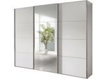 Schwebetürenschrank WIEMANN "Phoenix, Made in Germany, modernes Design, Highlight, Blickfang", weiß, dekor, B:223cm H:236cm T:67cm, Schränke, Schwebetürenschrank, maximaler Staurraum, inkl.Einlegeböden, Wäscheböden u. Dämpfer