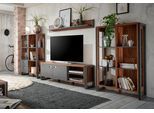 Wohnwand HOME AFFAIRE "Detroit Set 1", braun (braun, schieferfarben), B:360cm, Kastenmöbel-Sets, Wohnwand