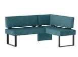 Eckbank OTTO HOME "Oliver mit Metallgestell, Küchenbank", blau (blau (castello 8631), schwarz), B:220cm H:89cm T:160cm, Holzwerkstoff, Massivholz, Polyester, Sitzbänke, Eckbank, verschiedene Bezüge Cord Esszimmerbank OTTOs Choice
