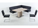 Essgruppe K+W KOMFORT & WOHNEN, schwarz (nero 81), B:199cm H:89cm T:158cm, Sitzmöbel-Sets, Essgruppe, langer Schenkel links oder rechts, 2 Freischwinger, 1 Funktionstisch