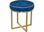 Polsterhocker HOME AFFAIRE, blau, B:42cm H:46cm T:42cm, Samtbezug 100% Polyester, Hocker, Polsterhocker