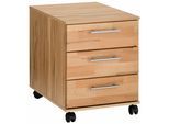 Rollcontainer VOGL MÖBELFABRIK "Toronto", beige (kernbuche), B:45cm H:57cm T:60cm, Holz teilmassiv, Rollwagen, Rollcontainer