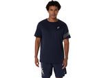 Laufshirt ASICS "ASICS ICON SS TOP", Herren, Gr. L, schwarz (midnight), Stoff, Obermaterial: 100% Polyester, unifarben, normal, Rundhals, eingesetzt eingefasste Kante, Shirts Laufshirt