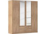 Kleiderschrank RAUCH "Schrank Garderobe Garderobenschrank Putzschrank Wäscheschrank BERGHEIM", braun (eiche sonoma), B:181cm H:197cm T:54cm, Holzwerkstoff, Schränke, Kleiderschrank, 2 Außenschubladen, Tür/en abschließbar je 2 Schlüssel MADE IN GERMANY
