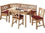 Eckbankgruppe MASSIVLINE & MORE "Bodensee", braun (buche massiv natur lackiert, buche massiv natur lackiert, buche massiv natur lackiert), B:137,18cm H:87cm T:52cm, Holz teilmassiv, Sitzmöbel-Sets, Eckbankgruppe